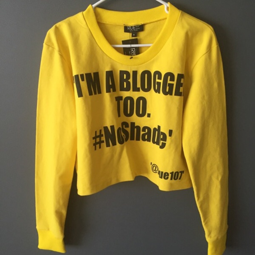 Yellow Cropped Sweatshirt